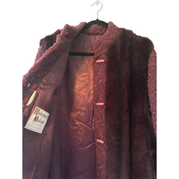 Vintage Dubrowsky & Joseph Faux Fur Coat With Knitted Sleeves - Picture 6 of 13